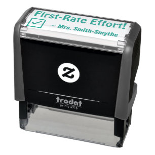 "First-Rate Effort!" + Namn Rubber Frimärke Självfärgande Stämpel