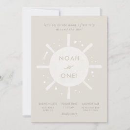 "First Resa" Sol Stars Space 1:a födelsedagen Inbjudningar