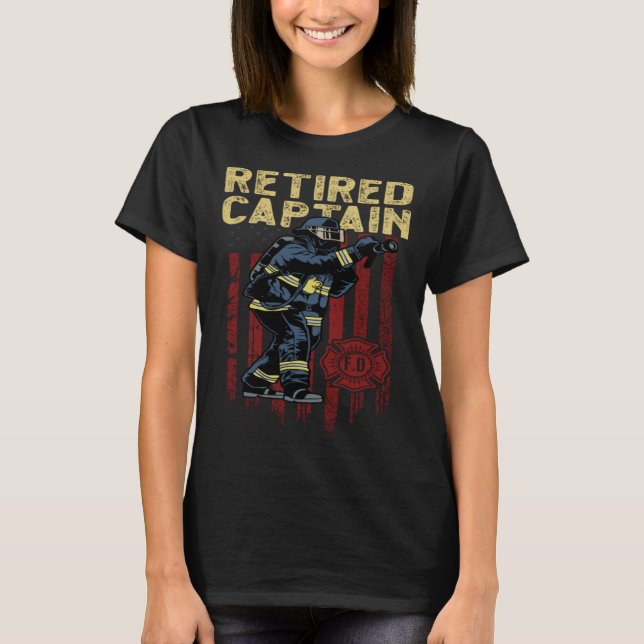 First Responder and Fireman or retired captain fir T Shirt (Framsida)