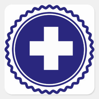 First Responder Blue Health Care Kor Fyrkantigt Klistermärke