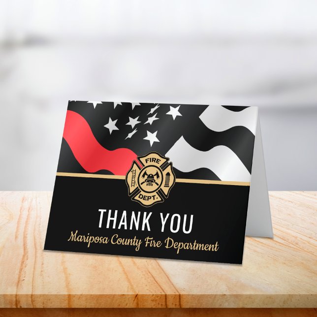 First Responder Fire Department Firefighter Tack Kort (First Responder Fire Department Firefighter Thank You Card)