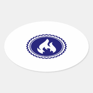First Responder Firefighter Blue Flame Badge Ovalt Klistermärke