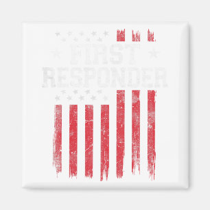 First Responder Proud American Flagga USA USA Patr Magnet