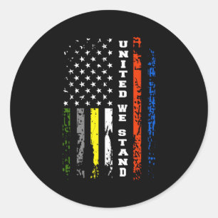 First Responder Thin Line Patriotic American Flagg Runt Klistermärke