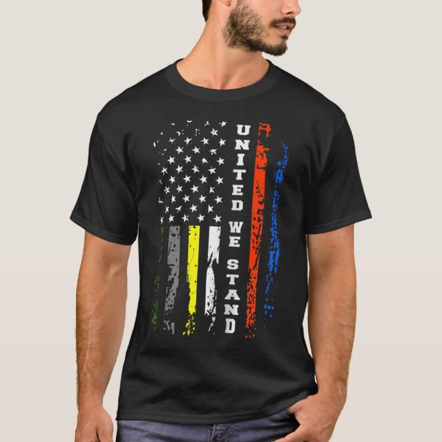 First Responder Thin Line Shirt Patriotic American T (Framsida)