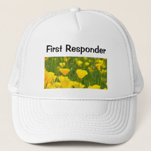 First Responder truckerhättor Vallmo Blommor Truckerkeps