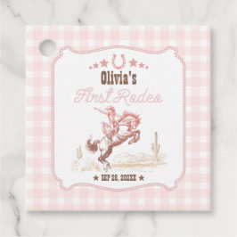 First Rodeo 1-års födelsedag Rosa Western Gåvor Etiketter