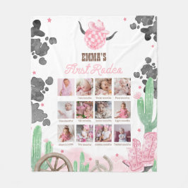 First Rodeo 1st Birthday Boho Wild West Photo Sign Fleecefilt