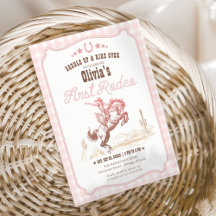 First Rodeo 1st Birthday Pink Western