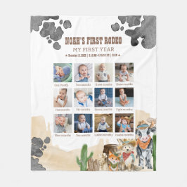 First Rodeo Birthday 12 Month Photo Collage  Fleecefilt