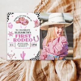 First Rodeo Birthday for Girls – Pink Western Inbjudningar