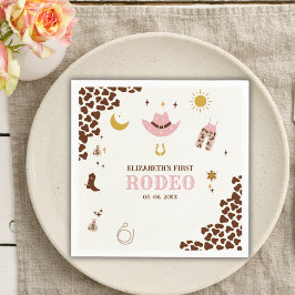 First Rodeo Birthday Girl, Fun Cowgirl Birthday  Pappersservett