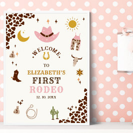 First Rodeo Birthday Girl, Fun Cowgirl Birthday Poster