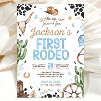 First Rodeo Birthday Invitation for Boy Inbjudningar