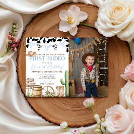 First Rodeo Birthday Invitation with Photo Inbjudningar