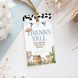 First Rodeo Cowboy Favor Tags Presentetikett