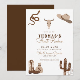 First Rodeo Cowboy Födelsedagsfest inbjudan