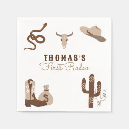 First Rodeo CowboyFödelsedagsfest Pappersservett
