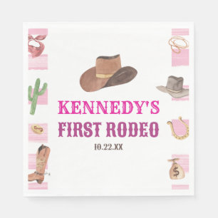 First Rodeo Cowgirl 1st First Födelsedagsfest Pappersservett