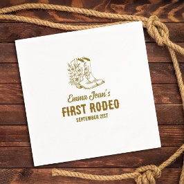 First Rodeo Floral Cowboy Boots 1st Birthday Pappersservett