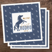 First Rodeo Födelsedagsfest Napkins - Western Cowb