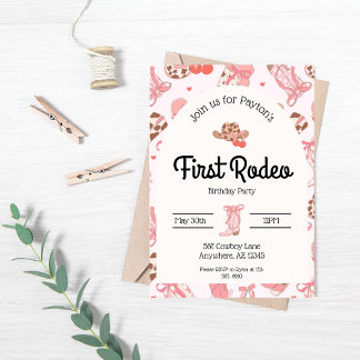 First Rodeo Girls Birthday Inbjudan
