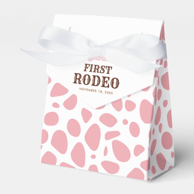 First Rodeo Rosa Vilda western Girl 1st Birthday Presentaskar (Framsidan Sidan)