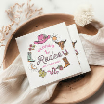 First Rodeo Rosa Western Cowboy 1:a födelsedagen