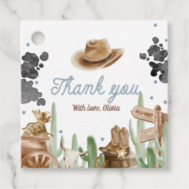 First Rodeo Rustic Wild West Gåvor Etiketter