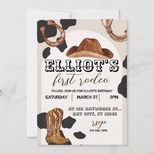 First Rodeo, Western Cowboyinbjudan Inbjudningar (Framsida)