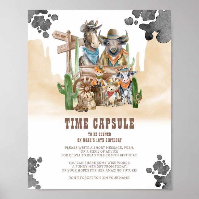 First Rodeo Wild West Time Capsule Sign Poster (Framsidan)