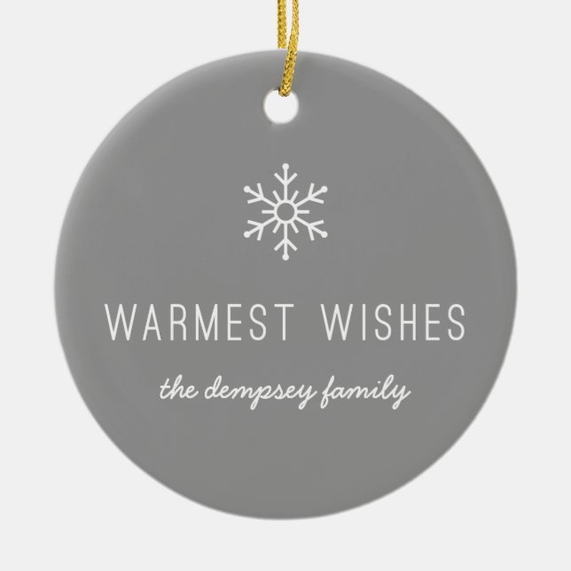 First Snowfall Ceramic Ornament - Grått (Framsidan)