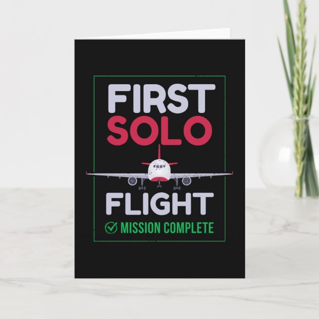 First Solo Flight Airplane First Flight Kort (Framsida)