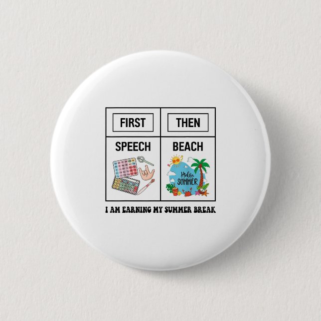 First Speech Then Beach Funny Speech Therapy Summe Knapp (Framsida)