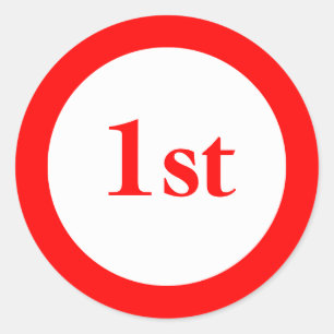 First Ställe Award Red Runt Klistermärke
