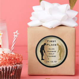 First Ställe Golf Sticker Runt Klistermärke