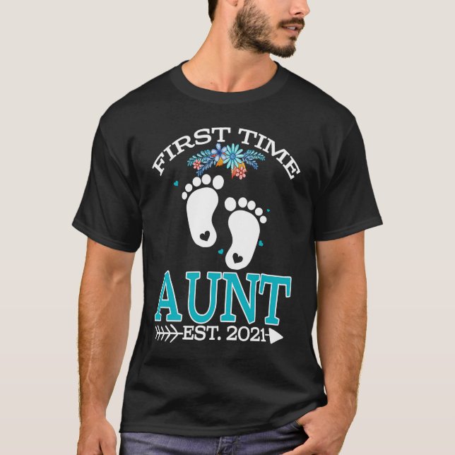 First Time Aunt 2021 New Aunt to be  Baby T Shirt (Framsida)