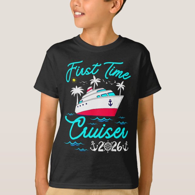 First Time Cruiser 2026 1st Cruise Vacation Family T Shirt (Framsida)