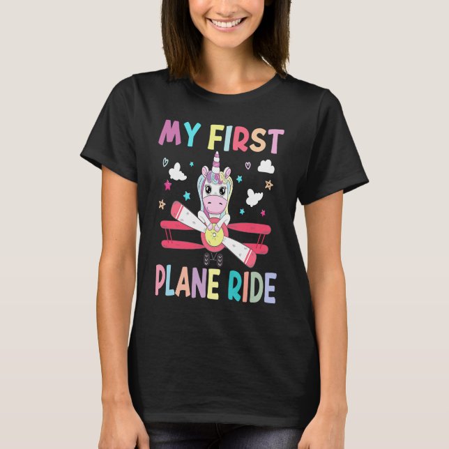 First Time Flying My First Airplane Ride Boys Girl T Shirt (Framsida)