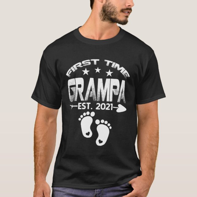 First Time Grampa 2021 New Grampa to be  Baby T Shirt (Framsida)