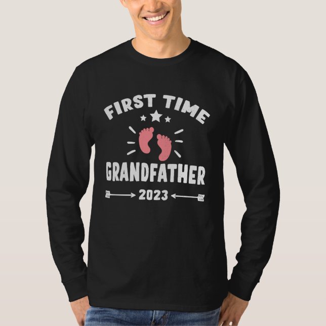 First Time Grandfather 2023 for Grandfather New Ba T Shirt (Framsida)