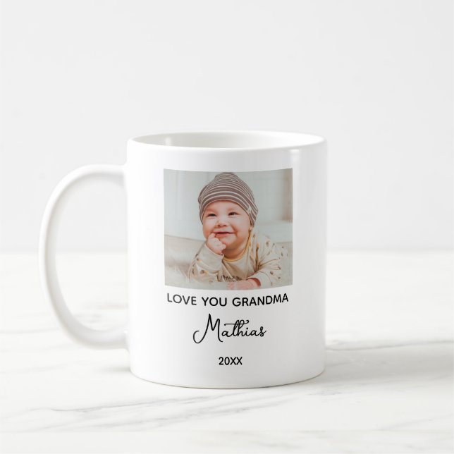First Time Grandma Custom Photo hoto for Grandma Kaffemugg (Vänster)