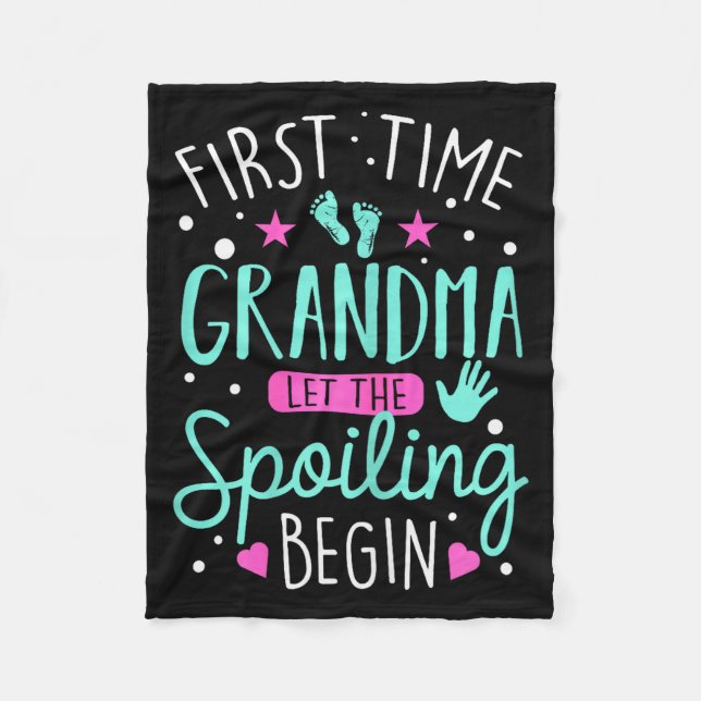 First Time Grandma Let The Siling Begin Funny Gran Fleecefilt (Framsidan)