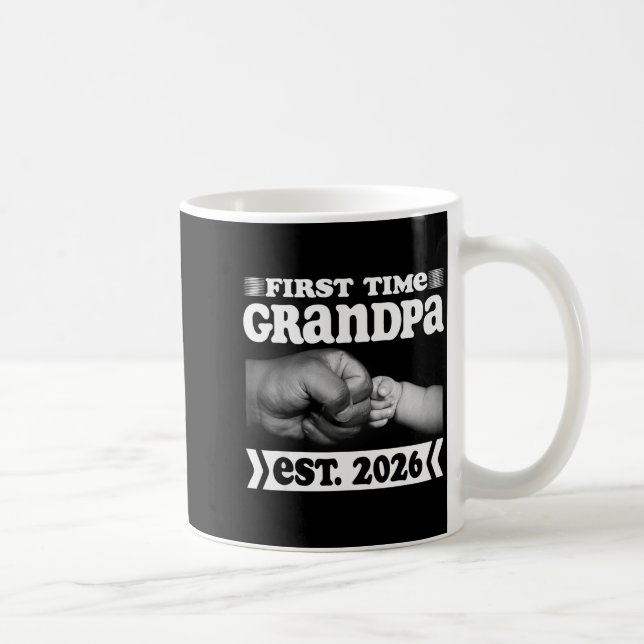 First Time Grandpa New Dad Est 2026 Shirt Fathers  Kaffemugg (Höger)