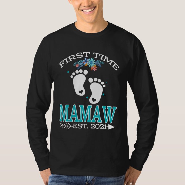 First Time Mamaw 2021 New Mamaw to be  Baby T Shirt (Framsida)