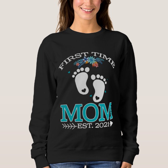First Time Mom 2021 New Grandpa to be  Baby T Shirt (Framsida)