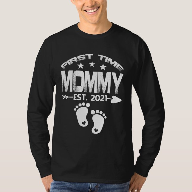 First Time Mommy 2021 New Mommy to be  Baby T Shirt (Framsida)