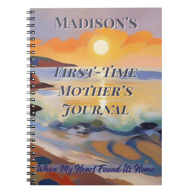 First-Time Mother’s Journal–Personalized Keepsake Anteckningsbok (Framsidan)