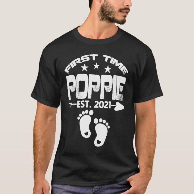 First Time Poppie 2021 New Poppie to be  Baby T Shirt (Framsida)