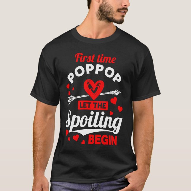 First Time Poppop Father's Day Christmas T Shirt (Framsida)